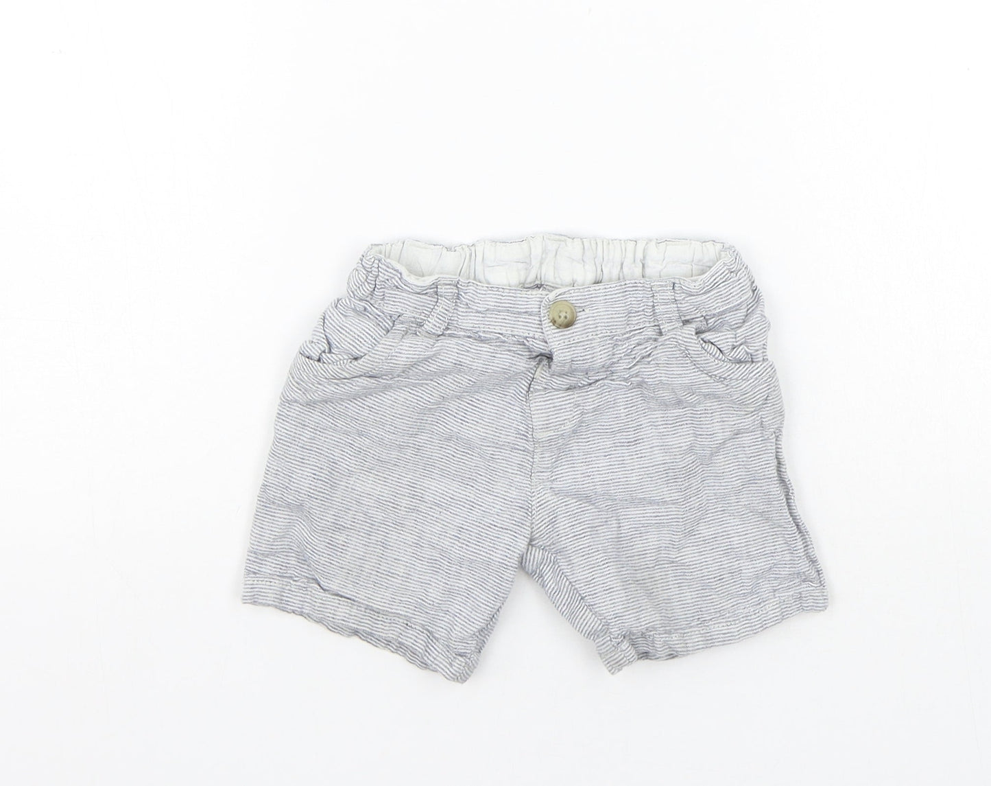 Matalan Girls Grey Striped  Chino Shorts Size 3-4 Years