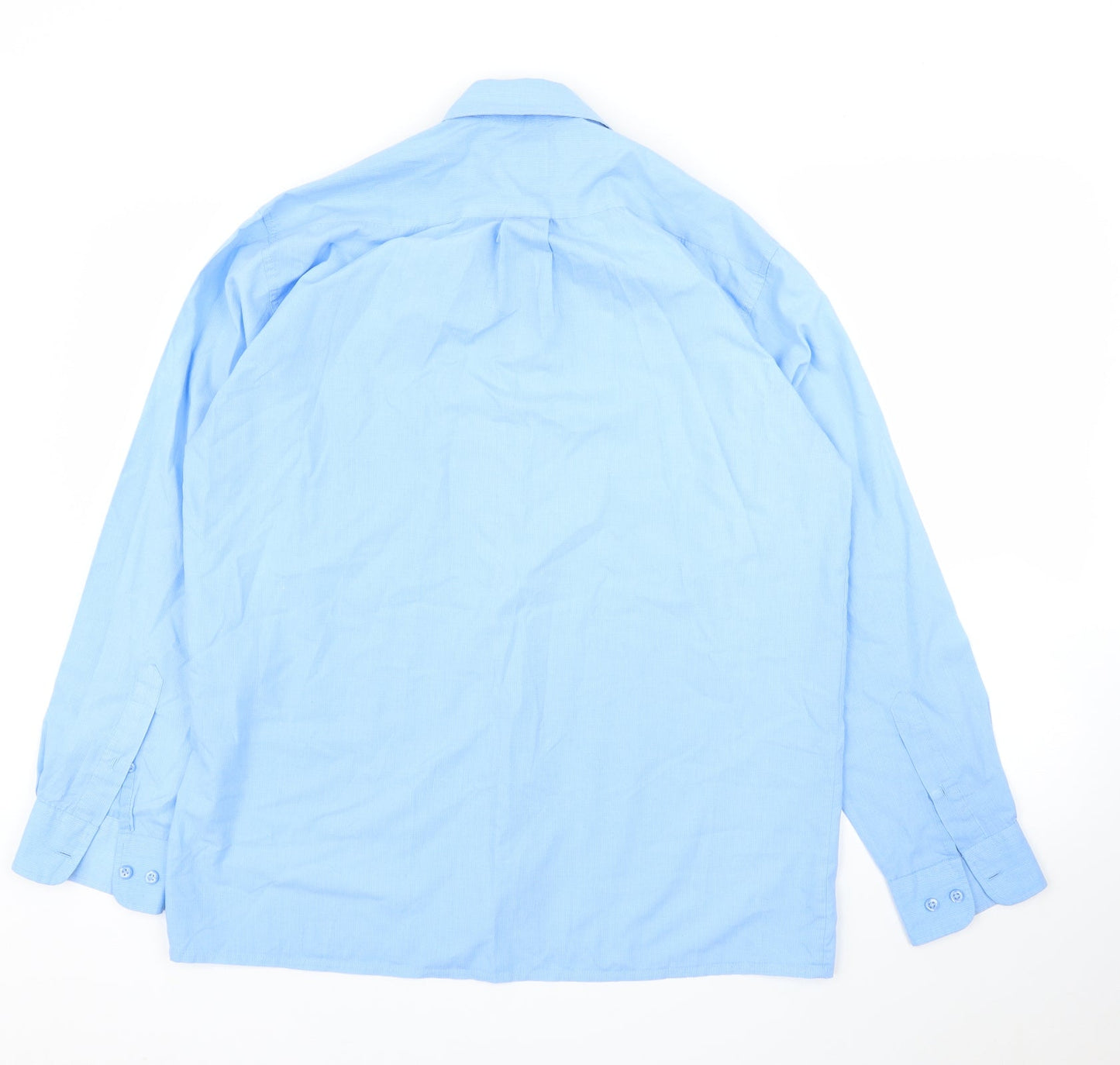 Tom Hagan Mens Blue    Button-Up Size 15