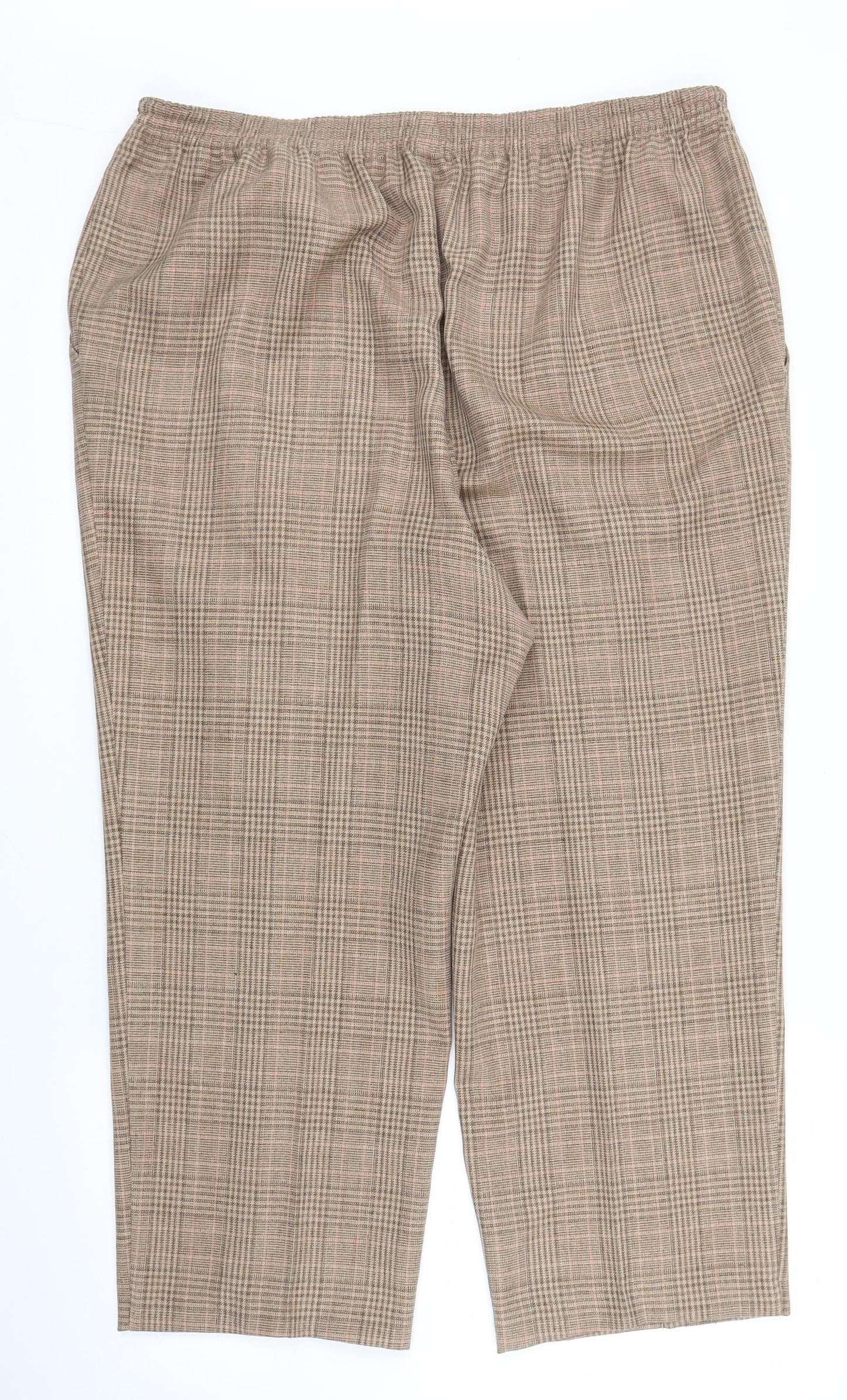 Preworn Womens Beige Plaid  Capri Trousers Size XL L22 in
