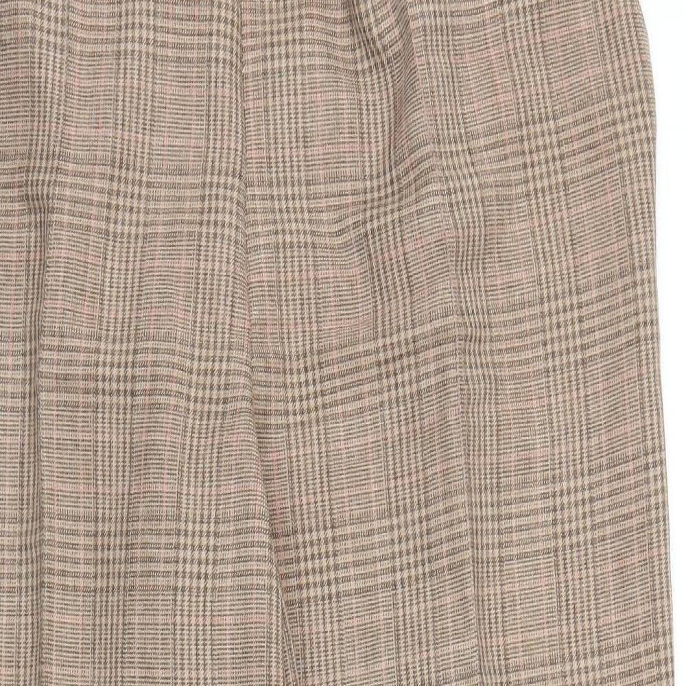 Preworn Womens Beige Plaid  Capri Trousers Size XL L22 in