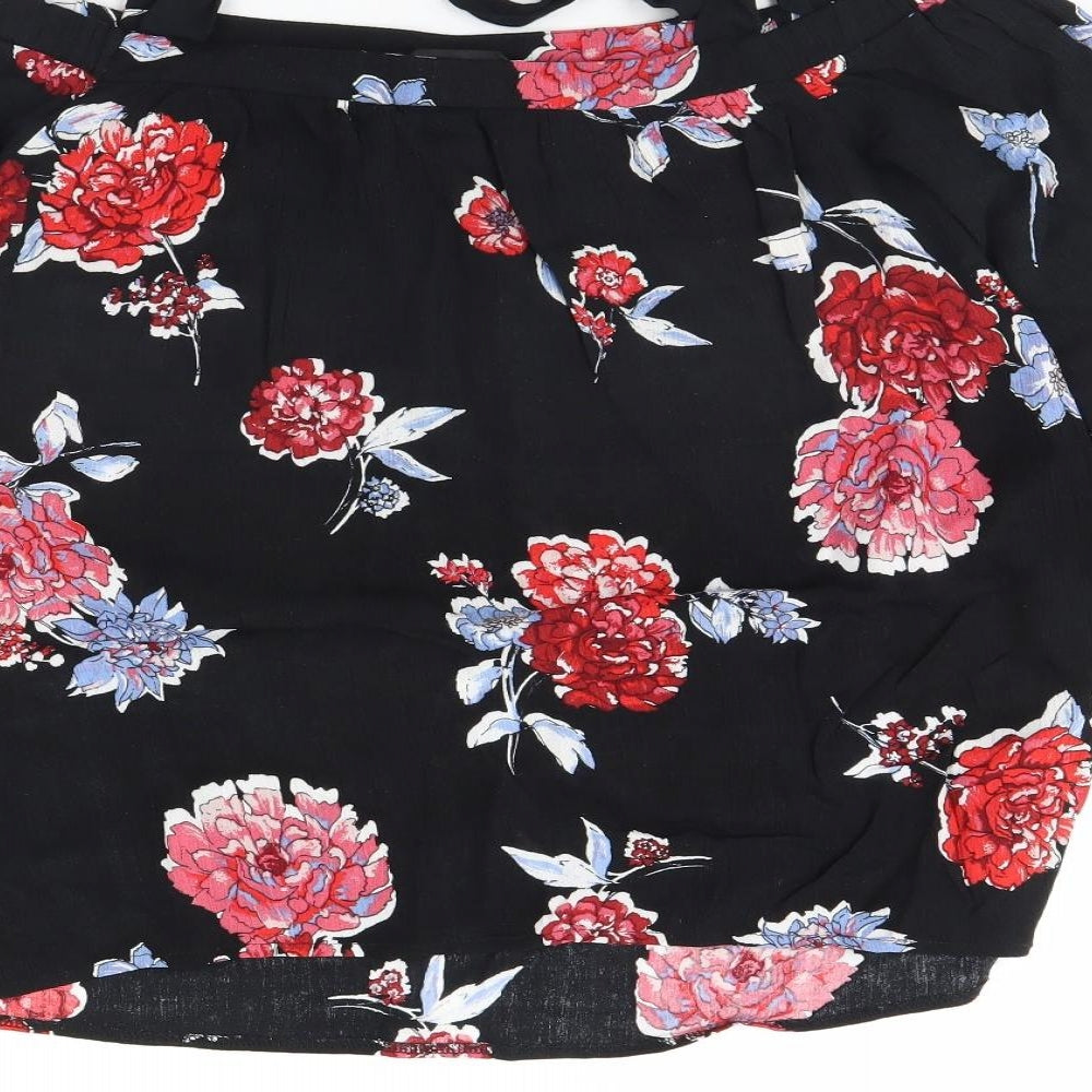 Dorothy Perkins Womens Black Floral  Basic Blouse Size 10
