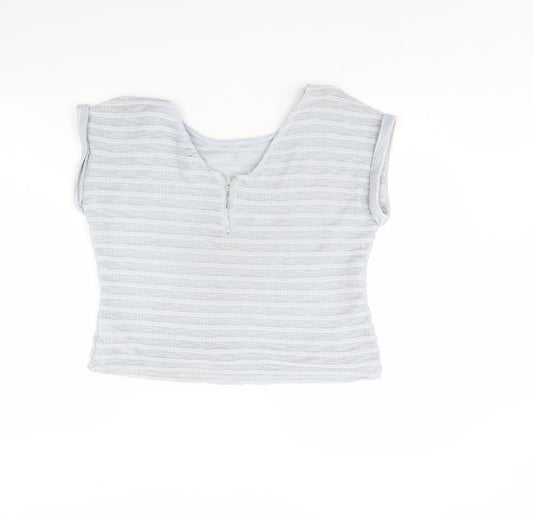 New Look Womens Grey   Cropped Blouse Size 12