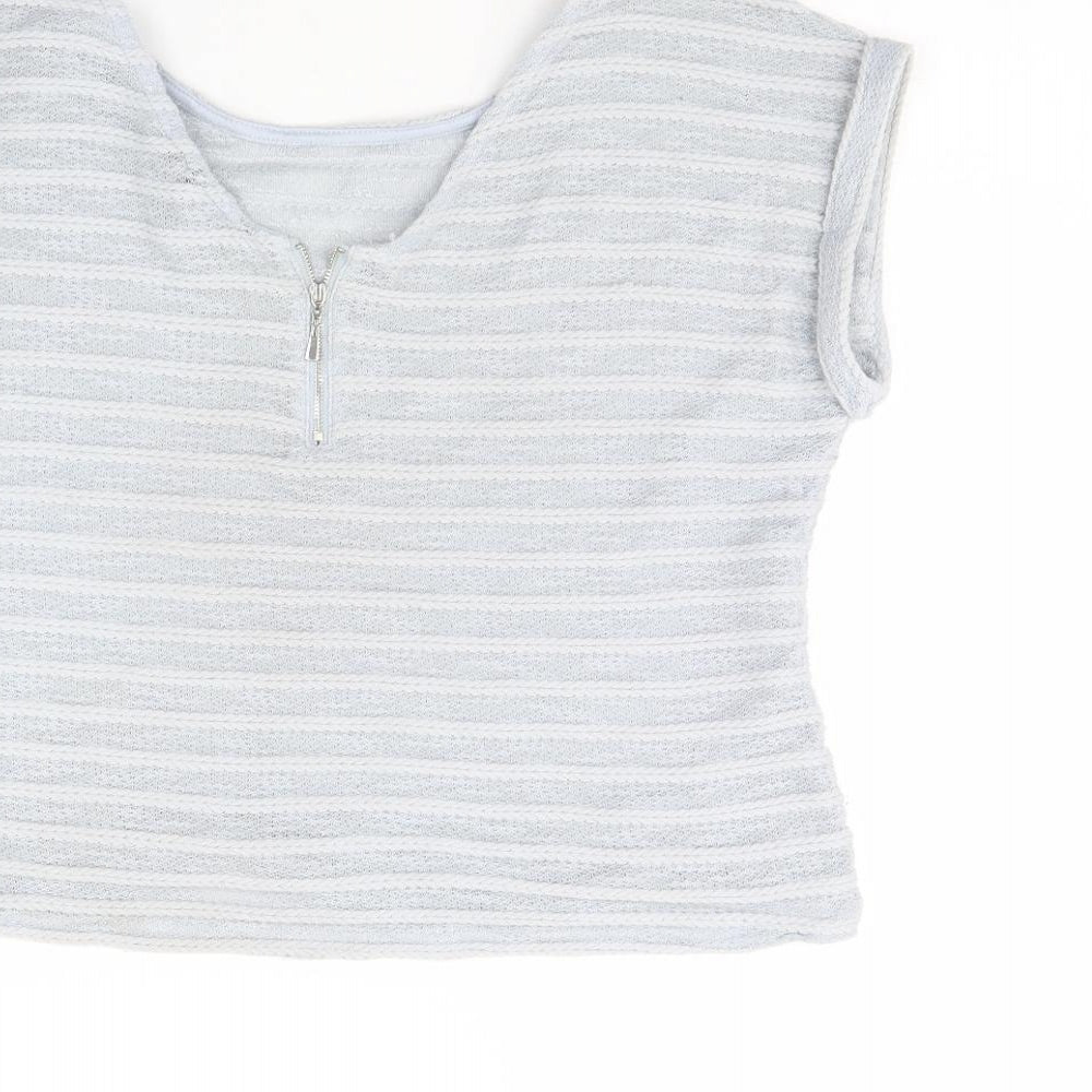 New Look Womens Grey   Cropped Blouse Size 12