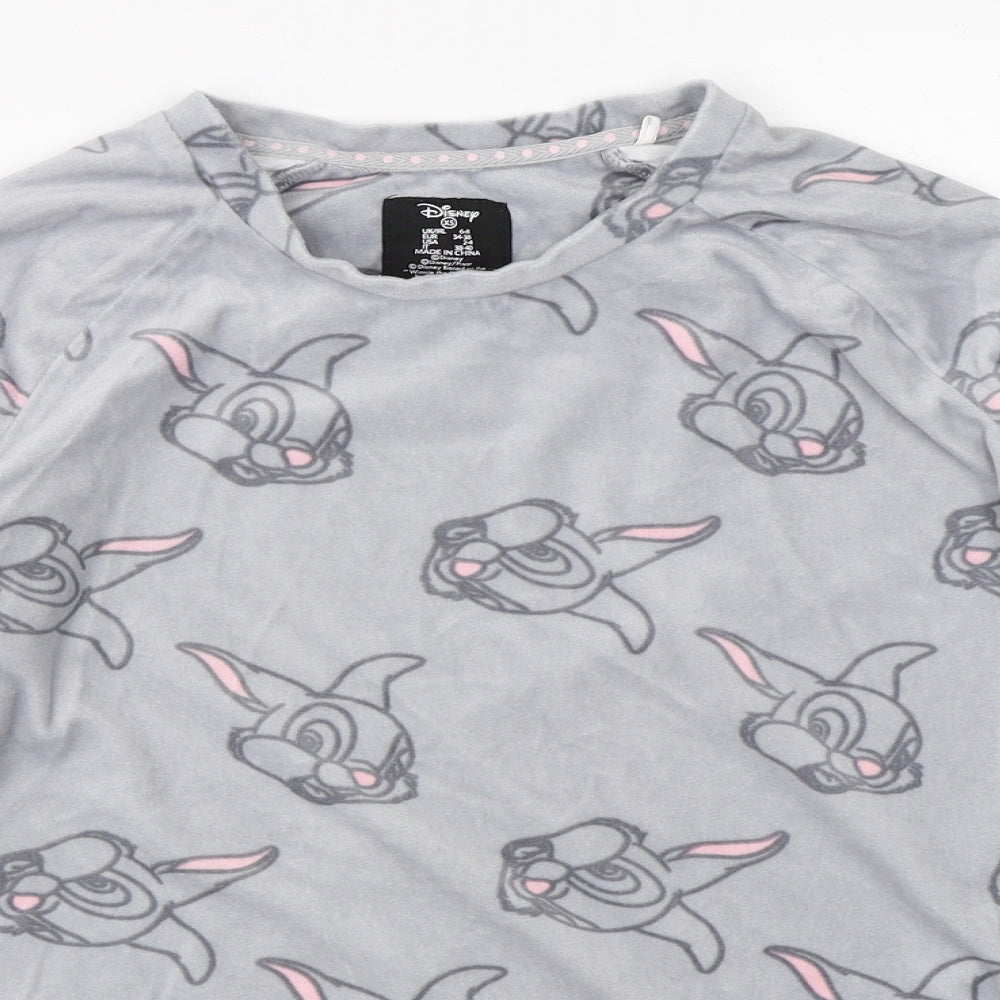 Primark Womens Grey Solid  Top Pyjama Top Size XS  - disney