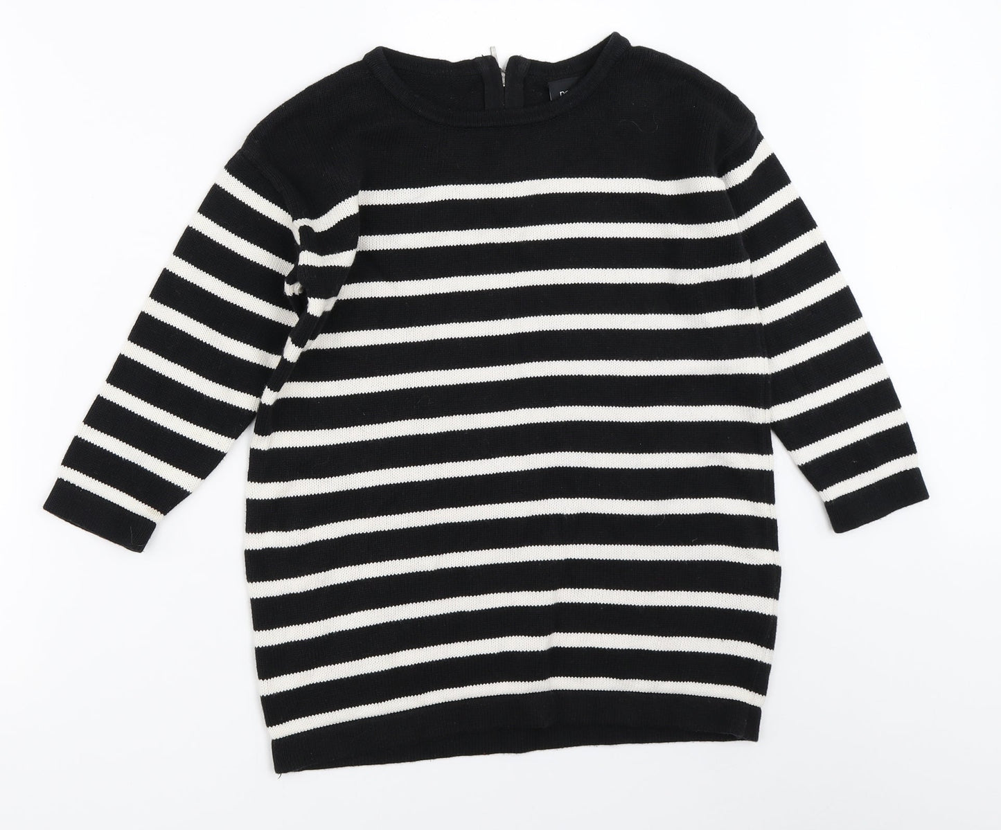 NEXT Womens Black Striped  Pullover Jumper Size 8