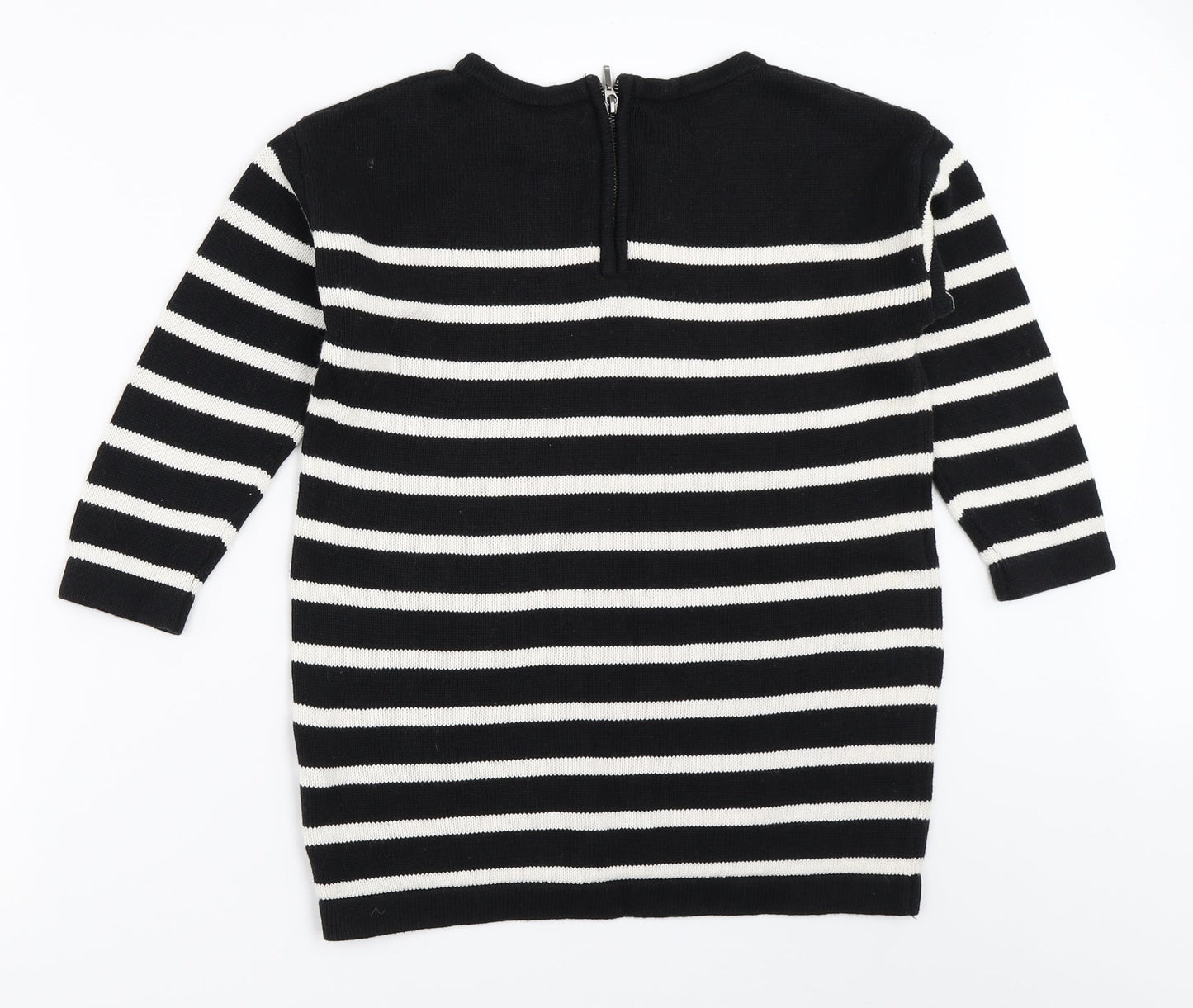 NEXT Womens Black Striped  Pullover Jumper Size 8