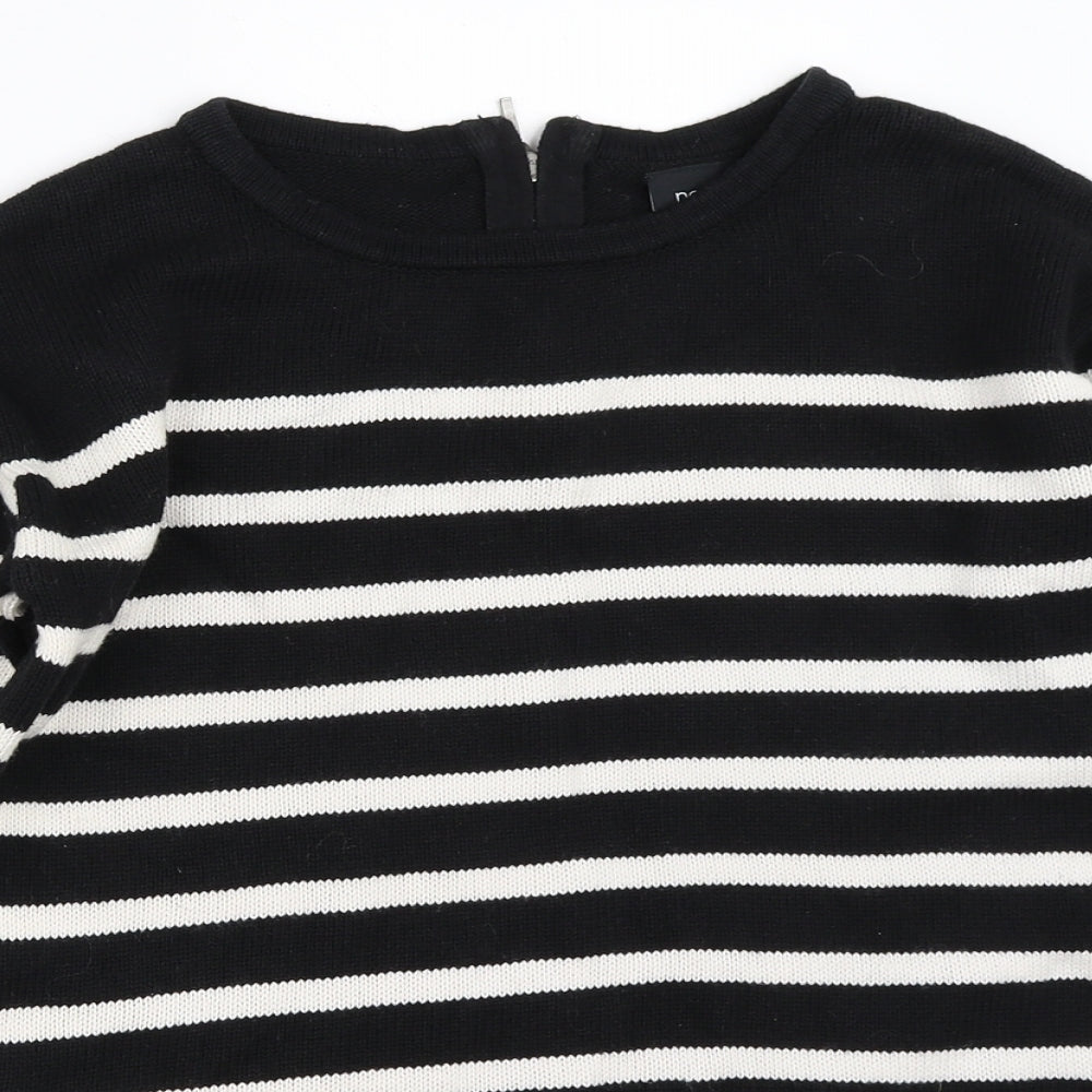 NEXT Womens Black Striped  Pullover Jumper Size 8