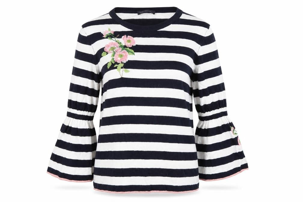Marks and Spencer Womens Blue Striped  Pullover Jumper Size 16
