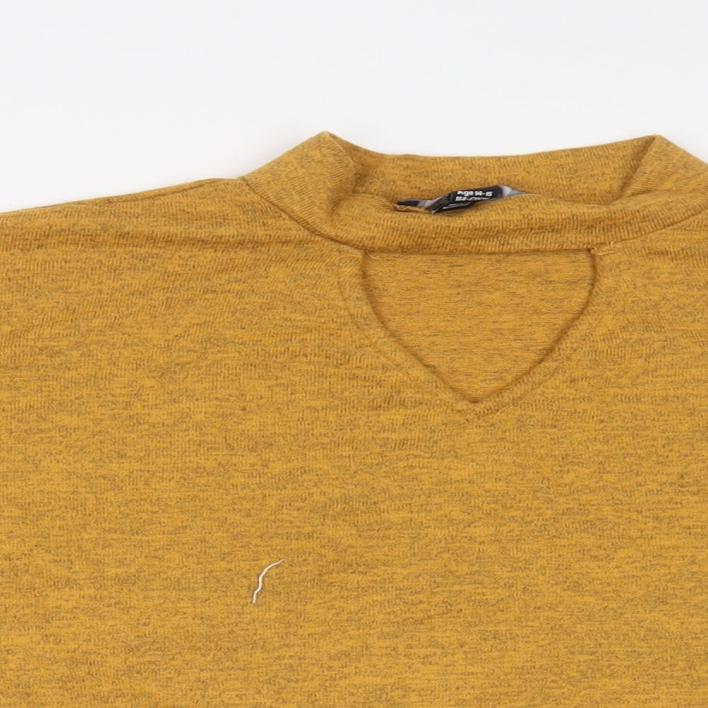 New Look Girls Yellow  Knit Cropped Casual Size 14-15 Years  - Cropped