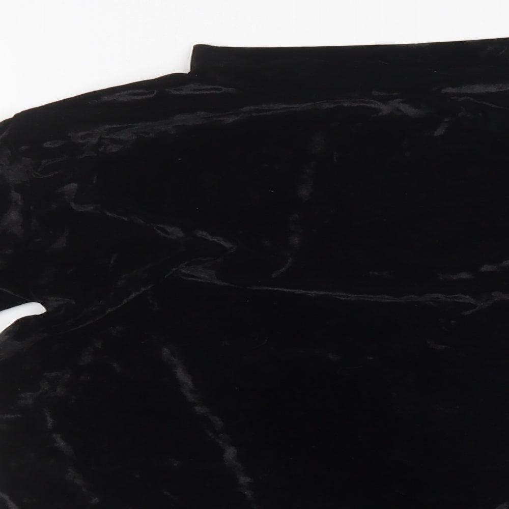 Nikka Womens Black  Velvet Basic T-Shirt Size S