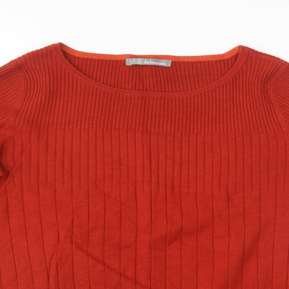 Marks and Spencer Womens Red  Knit Pullover Sweatshirt Size 16