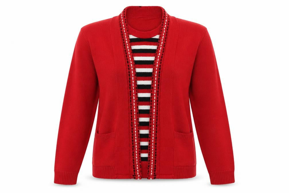 pure and natural Womens Red Striped  Pullover Jumper Size 2