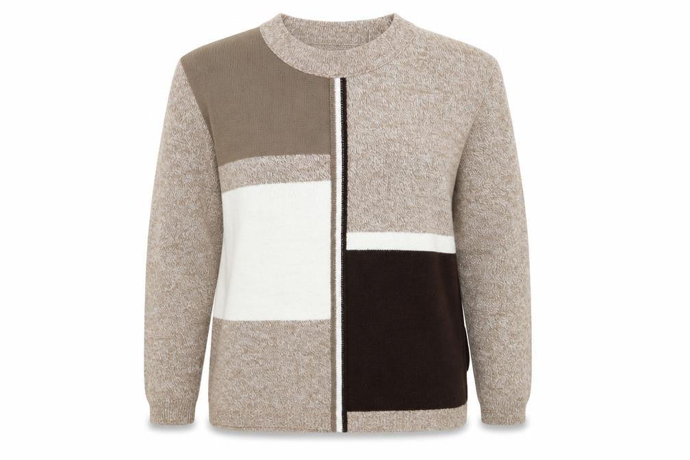 Envy Womens Beige Striped  Pullover Jumper Size M