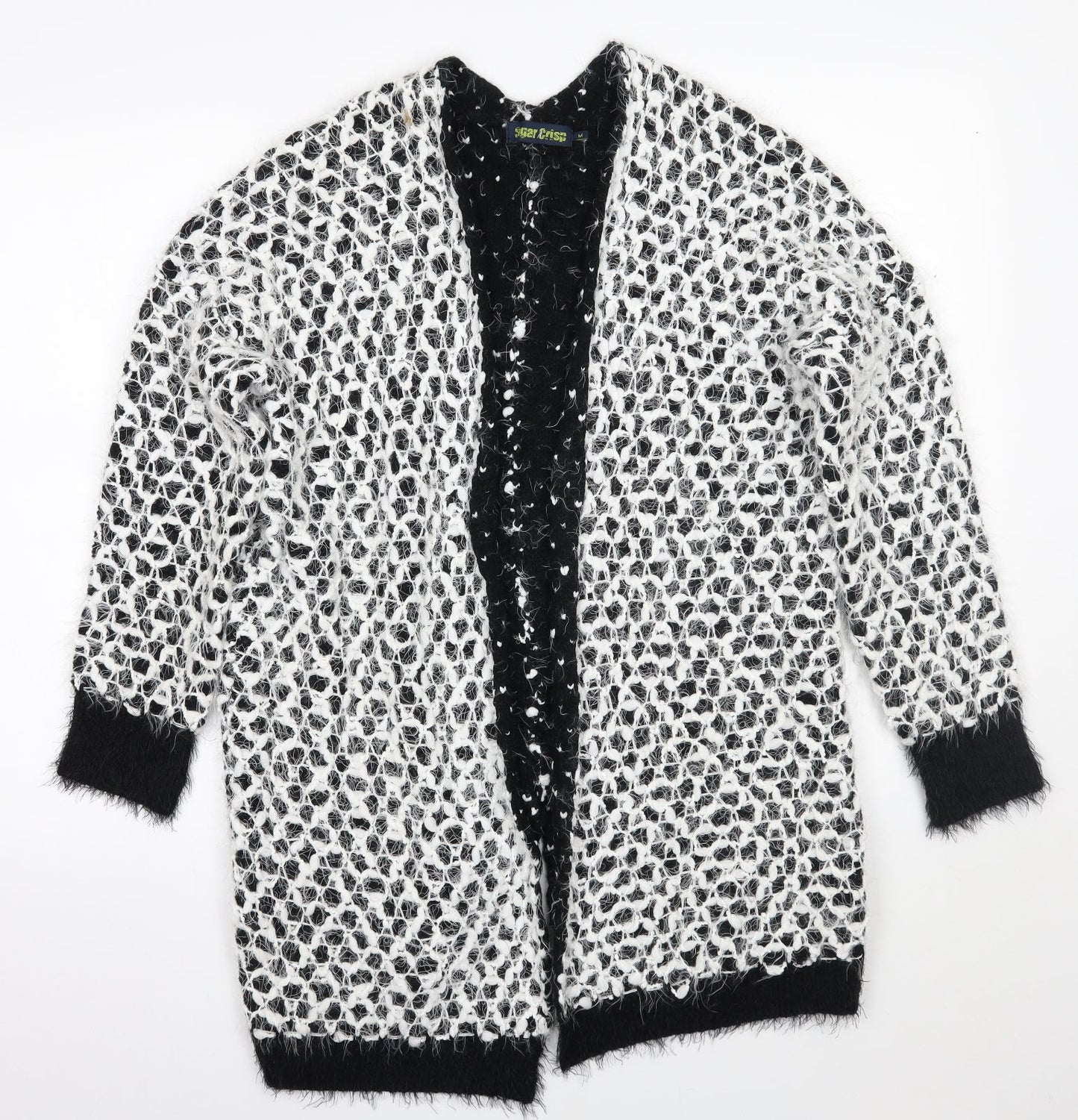 Sugar Crisp Womens Black Geometric  Cape Jumper Size M