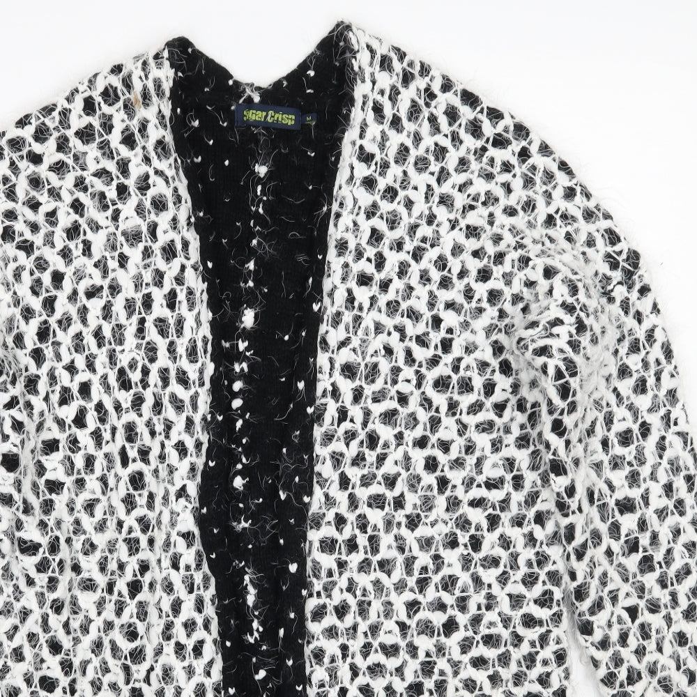 Sugar Crisp Womens Black Geometric  Cape Jumper Size M