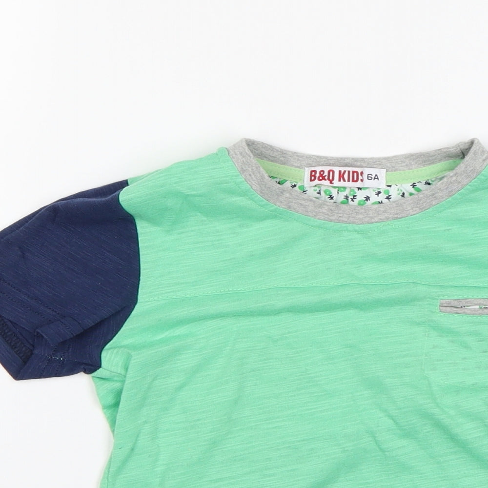 B&Q Kids Boys Green  Jersey Basic T-Shirt Size 6 Years