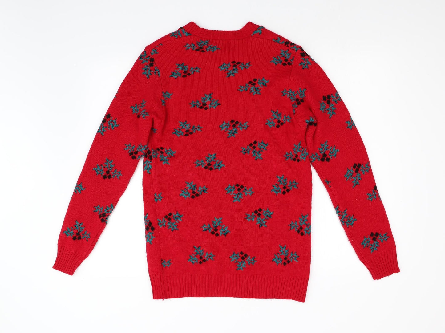 Remel Womens Red  Knit Pullover Jumper Size S  - Christmas