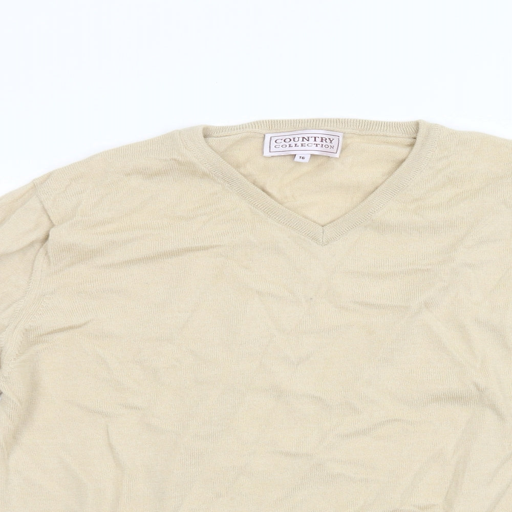 Country Collection Womens Beige  Knit Pullover Jumper Size 16