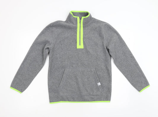 Gap Girls Grey  Fleece Henley Jumper Size 12 Years