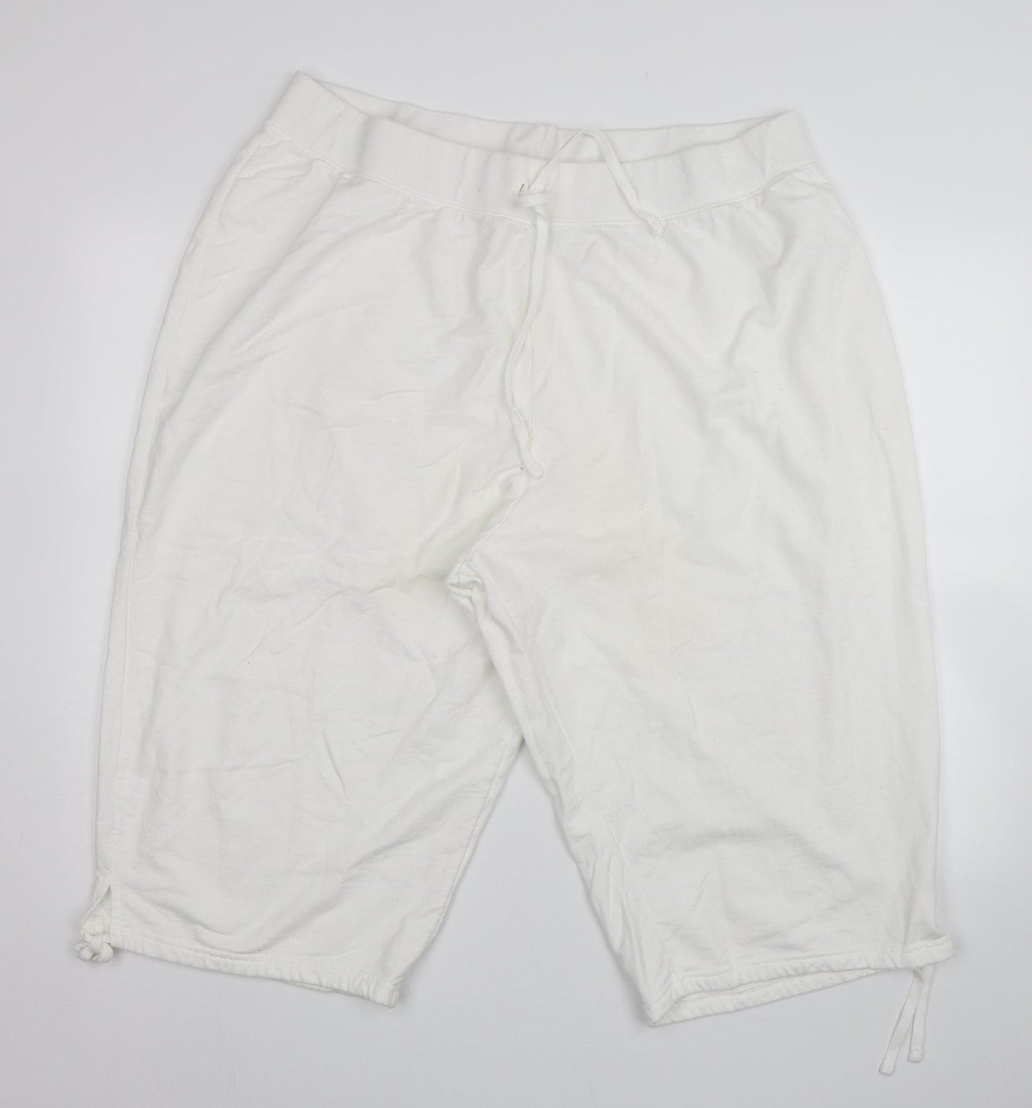 Just My Size Womens White   Sweat Shorts Size 4XL