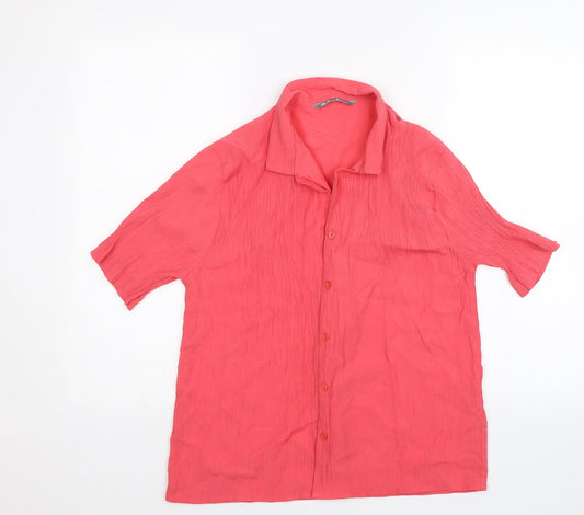 The Pearl Collection Womens Pink   Basic Button-Up Size 14