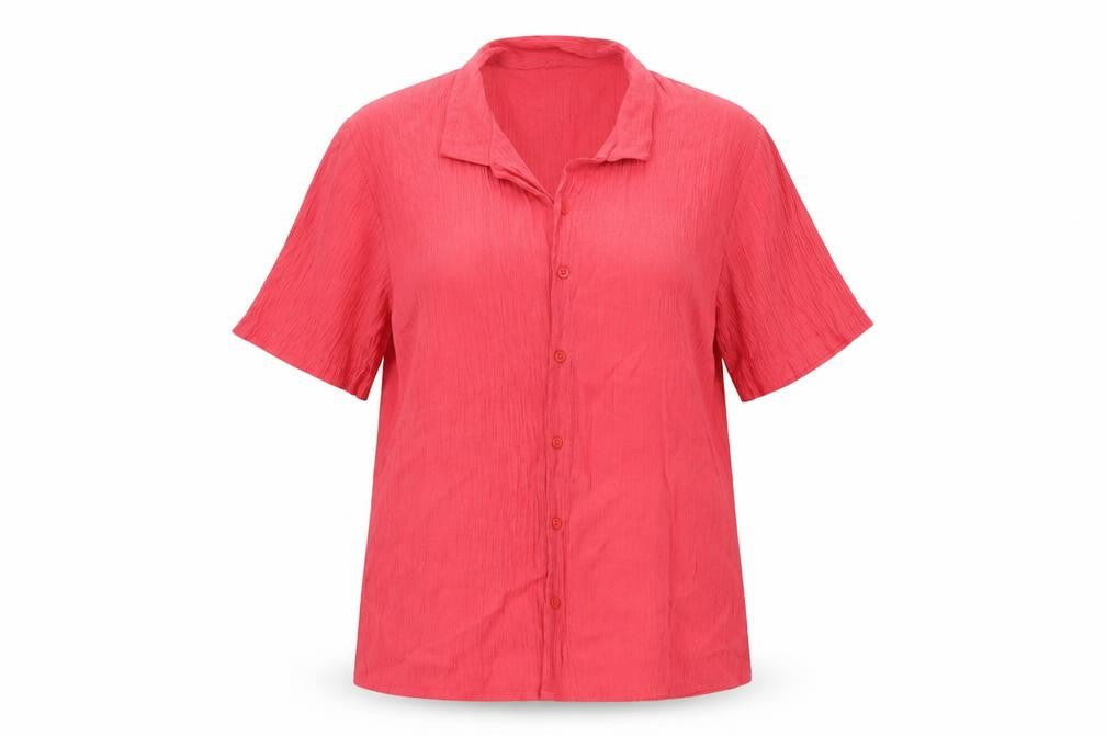 The Pearl Collection Womens Pink   Basic Button-Up Size 14