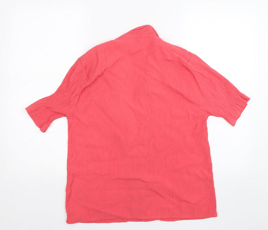 The Pearl Collection Womens Pink   Basic Button-Up Size 14
