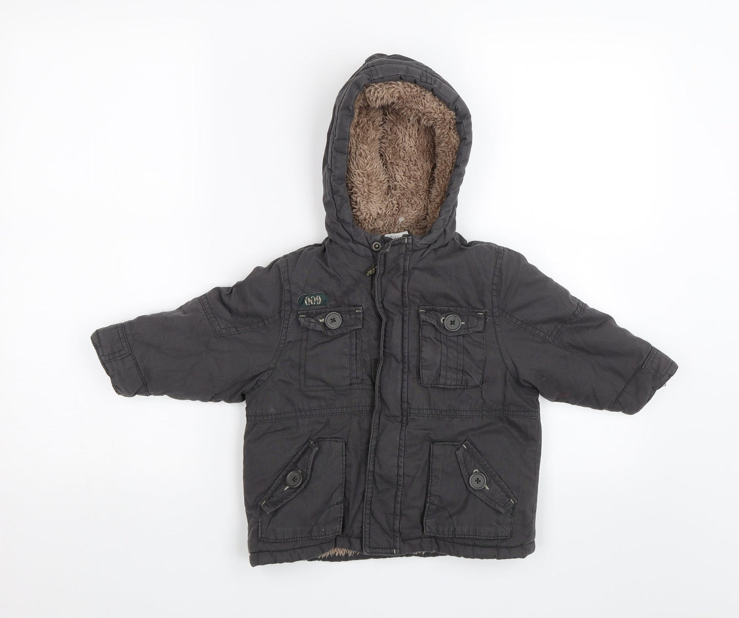 Mini Club Baby Grey   Parka Jacket Size 9-12 Months