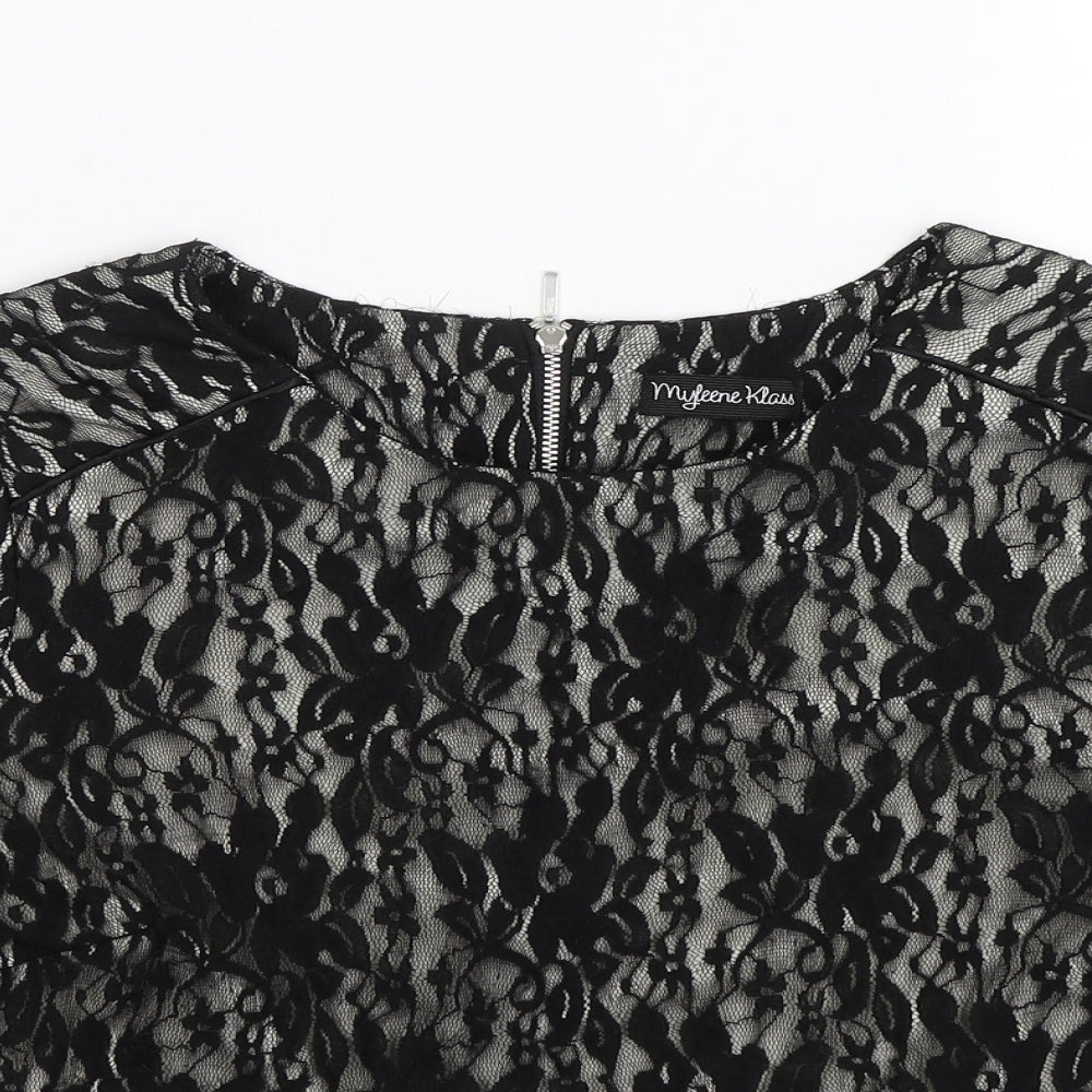 Myleene Klass Womens Black Floral  Basic Blouse Size 14