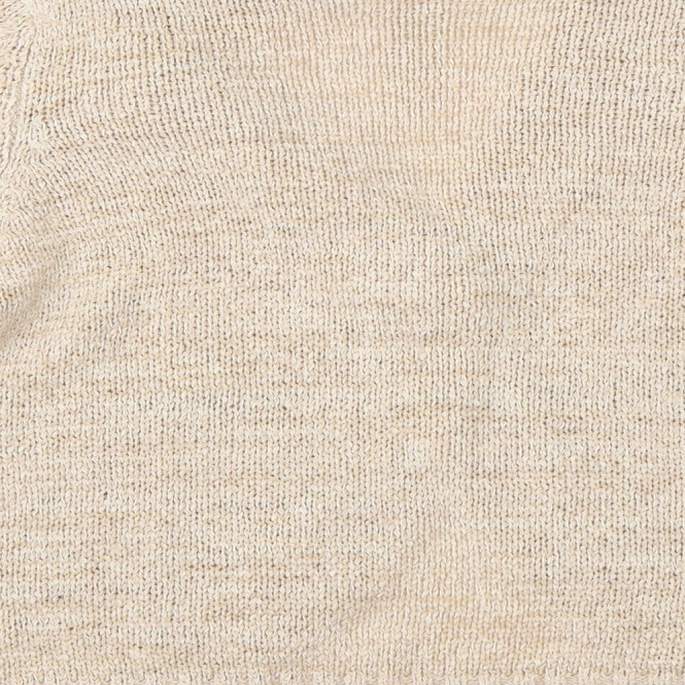 E-vie Womens Beige Argyle/Diamond  Cardigan Jumper Size 14