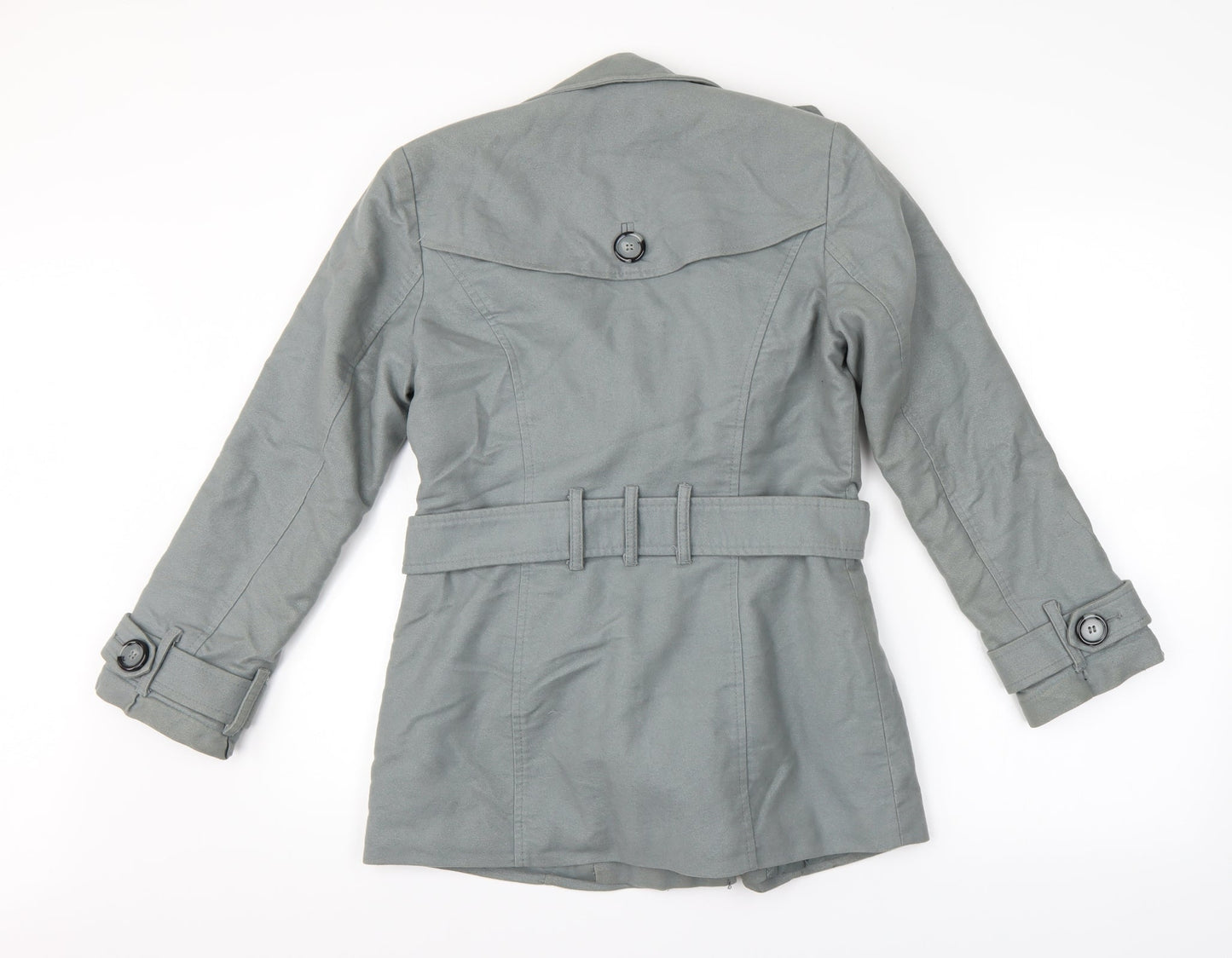 Preworn Womens Grey   Overcoat Coat Size 8