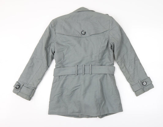 Preworn Womens Grey   Overcoat Coat Size 8