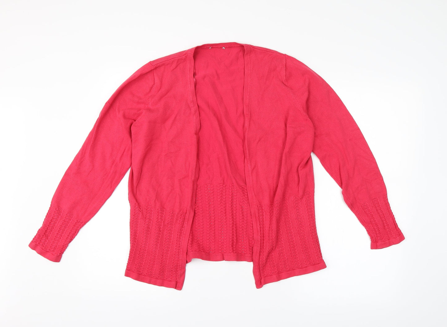Preworn Womens Red Argyle/Diamond  Cardigan Jumper
