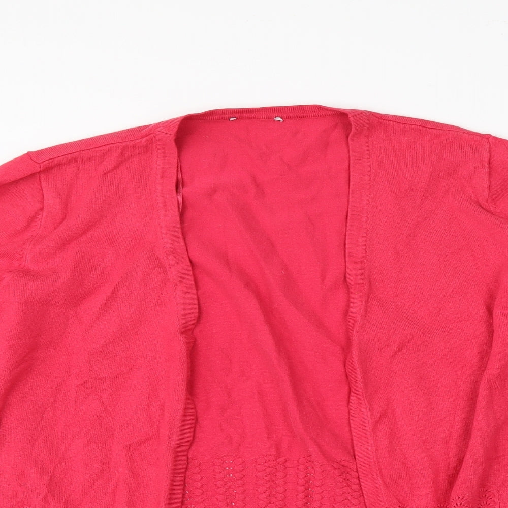 Preworn Womens Red Argyle/Diamond  Cardigan Jumper