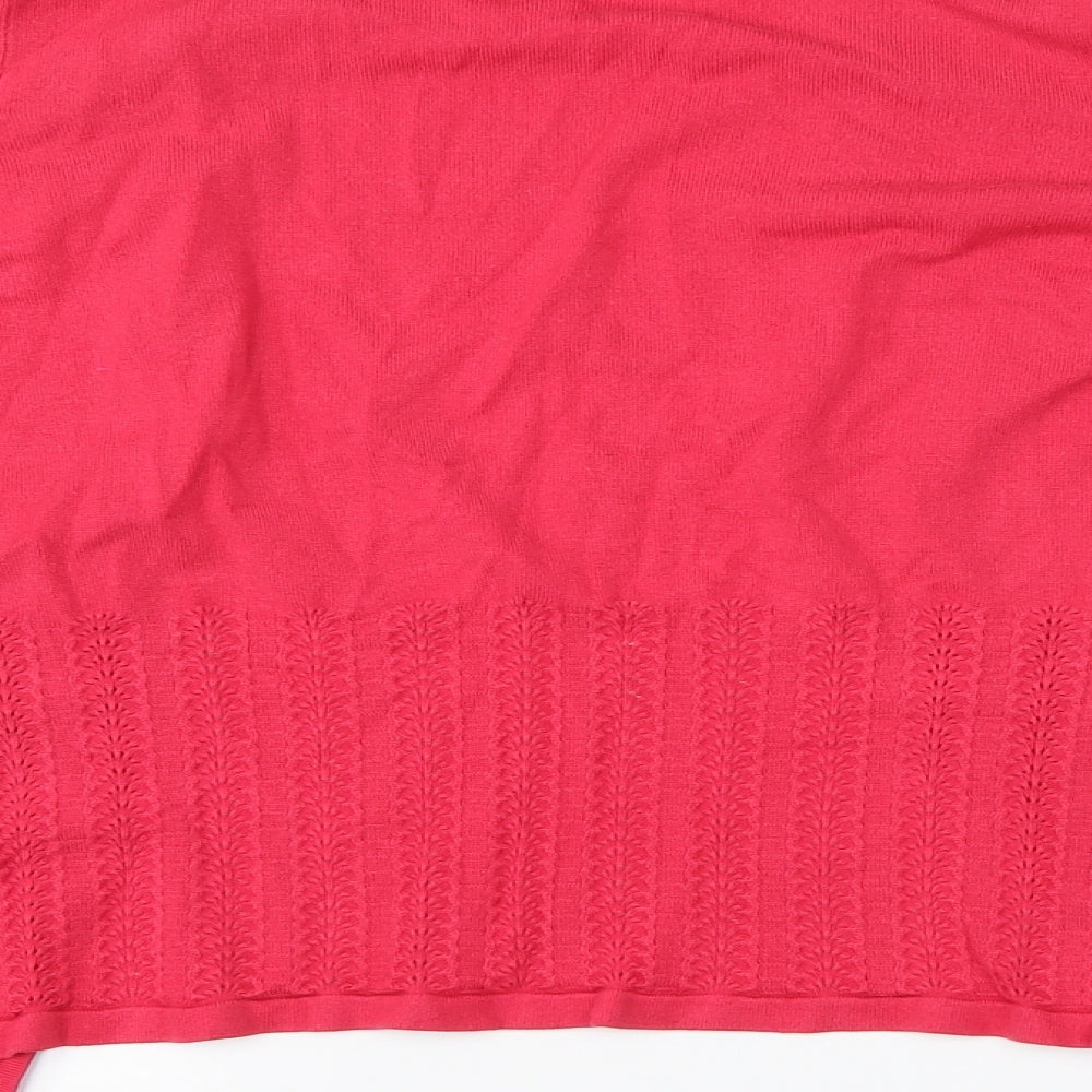 Preworn Womens Red Argyle/Diamond  Cardigan Jumper