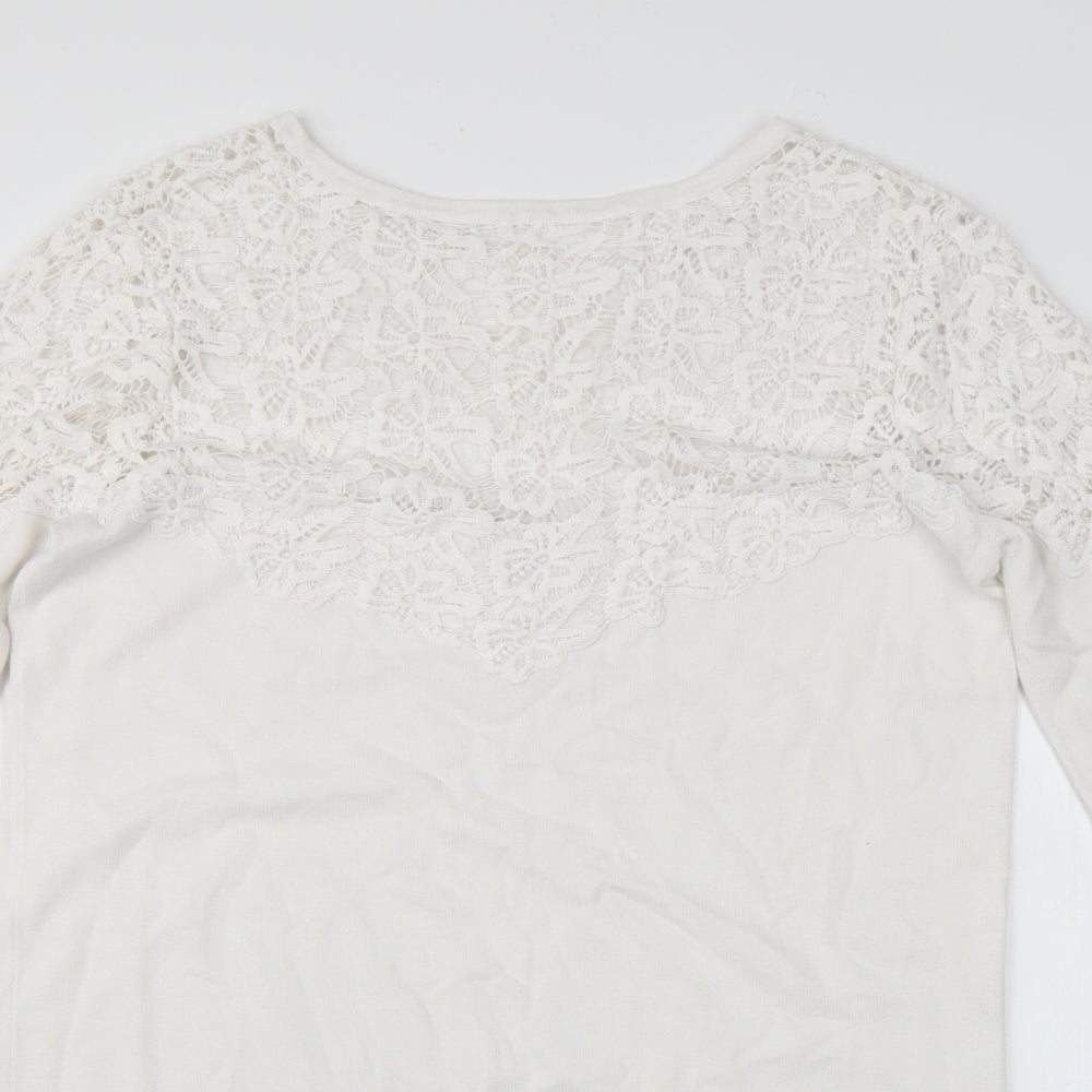 ASOS Womens White Floral  Pullover Jumper Size 12