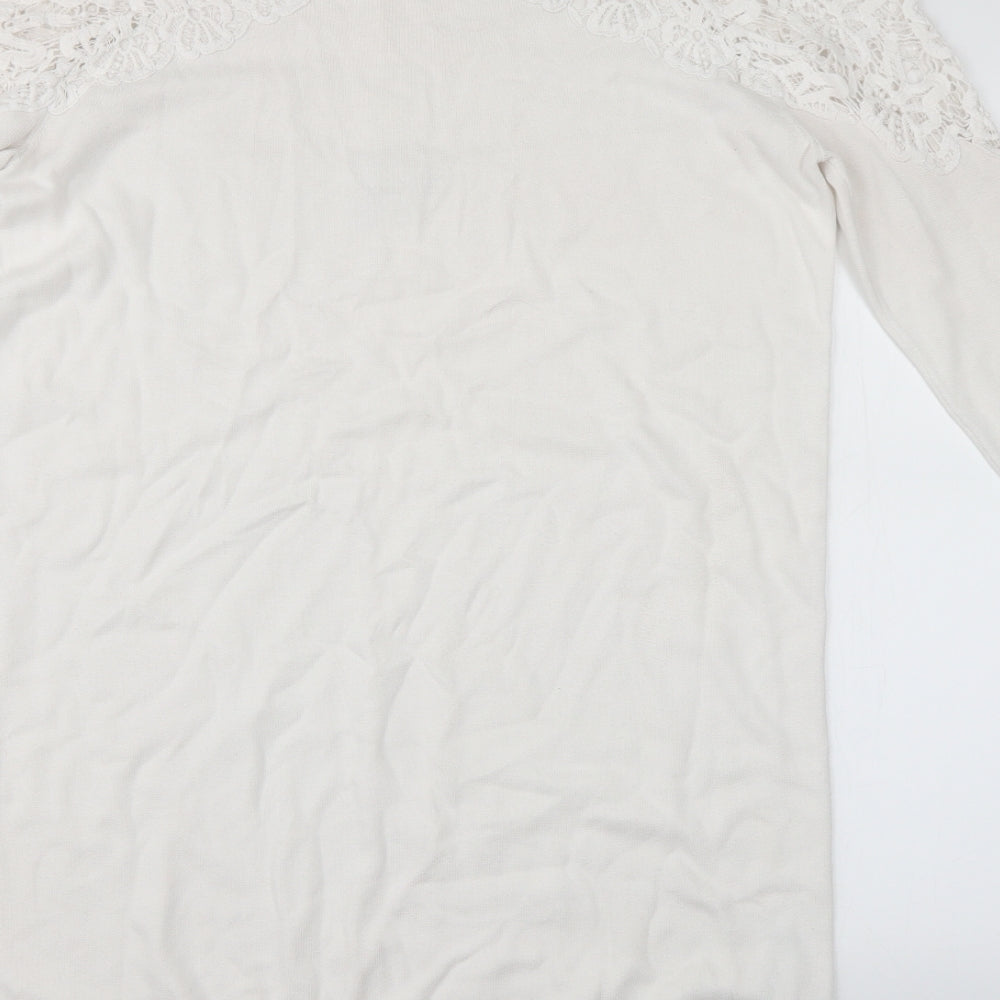 ASOS Womens White Floral  Pullover Jumper Size 12
