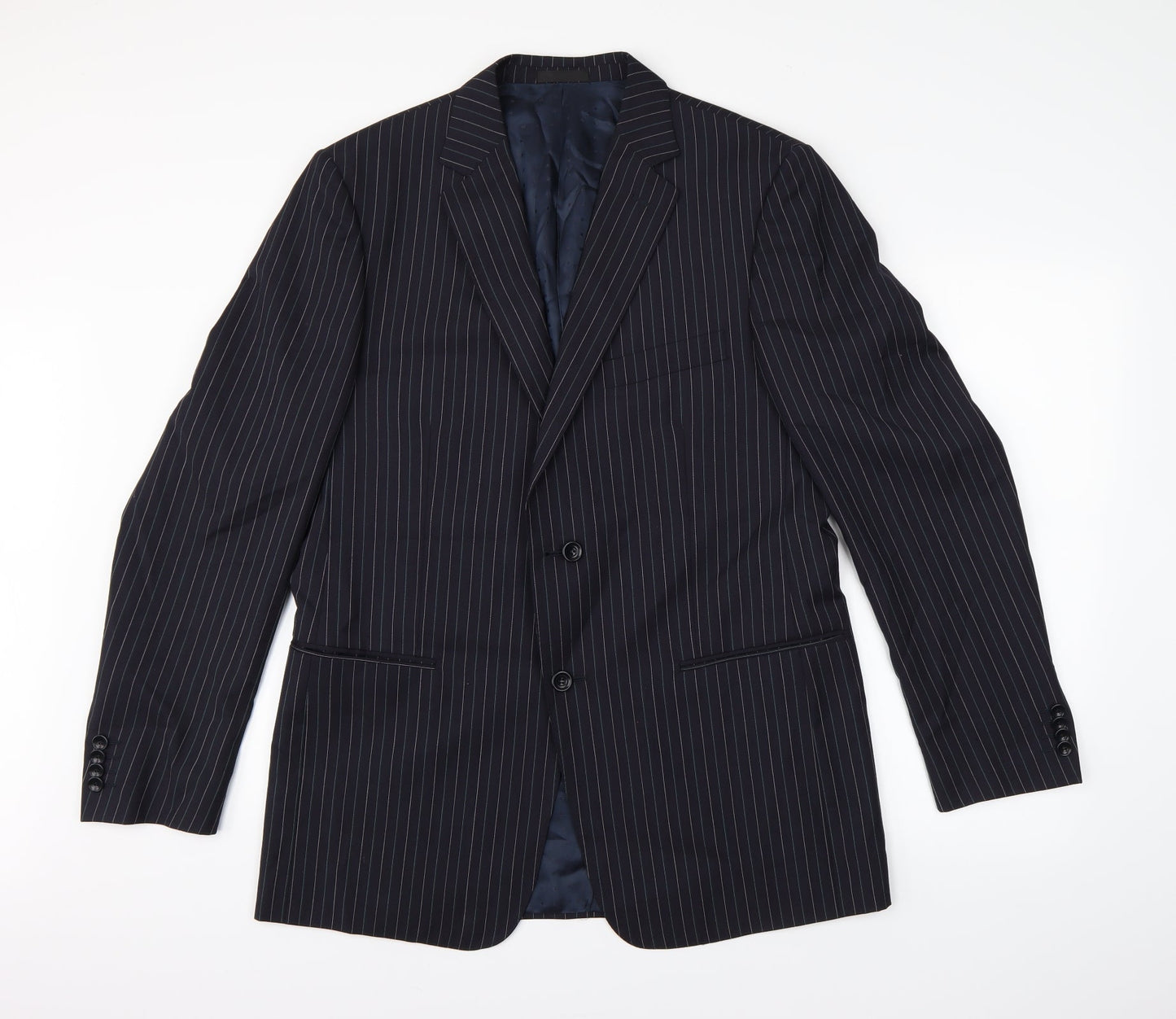 Preworn Mens Blue Striped  Jacket Suit Jacket
