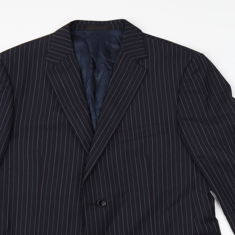 Preworn Mens Blue Striped  Jacket Suit Jacket