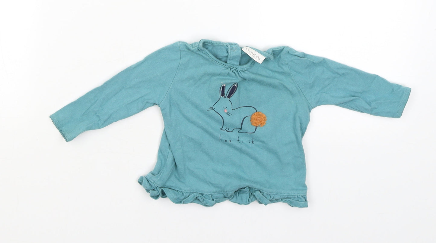 NEXT Boys Blue   Pullover Jumper Size 3-6 Months  - Bunny Hop on it