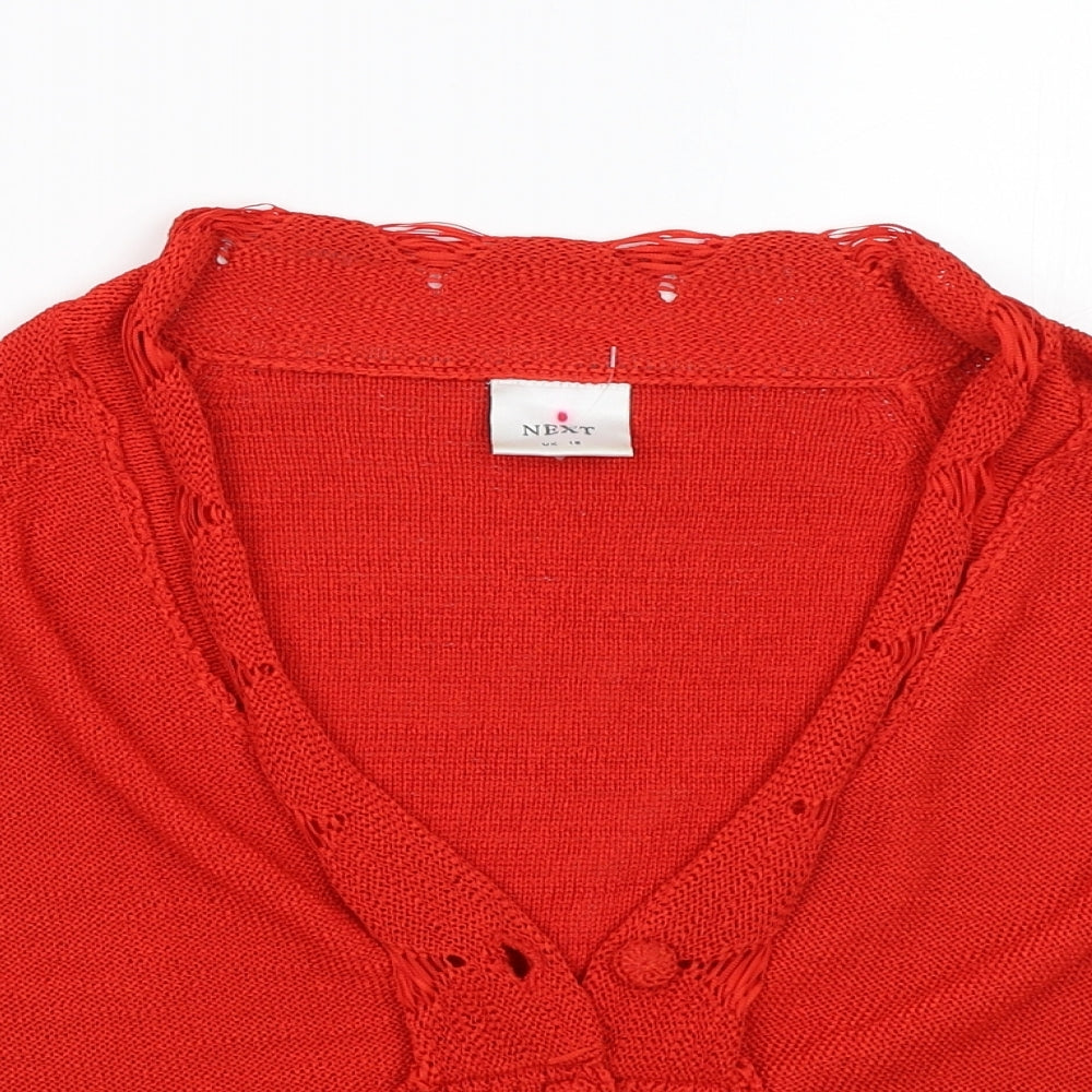 NEXT Womens Red   Cardigan Jumper Size 16