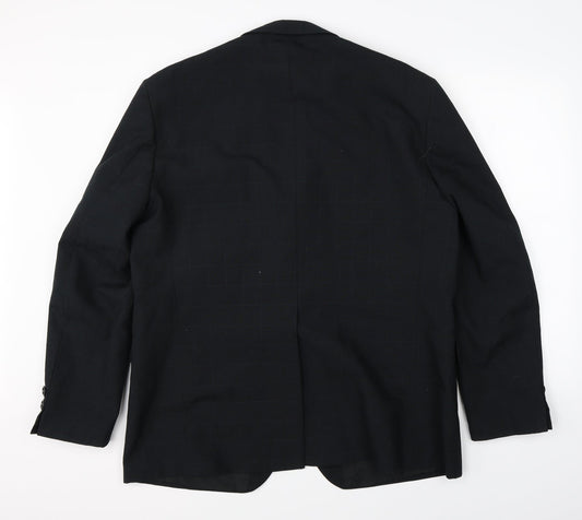 Odevni Prumysl Mens Black Check  Jacket Suit Jacket Size 44