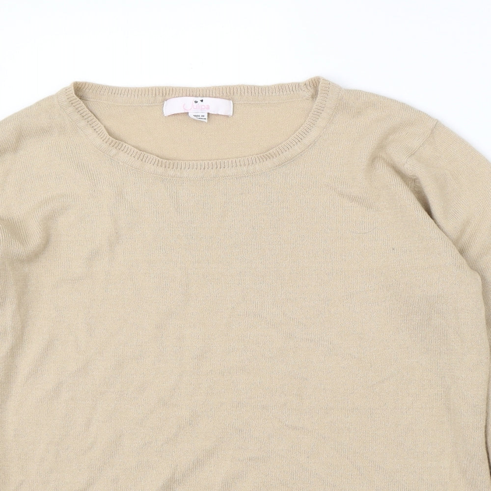 Julipa Womens Beige   Pullover Jumper Size 14