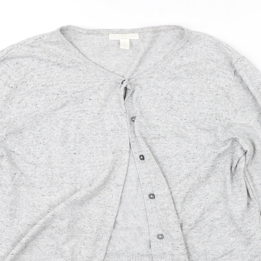 H&M Womens Grey   Cardigan Jumper Size M