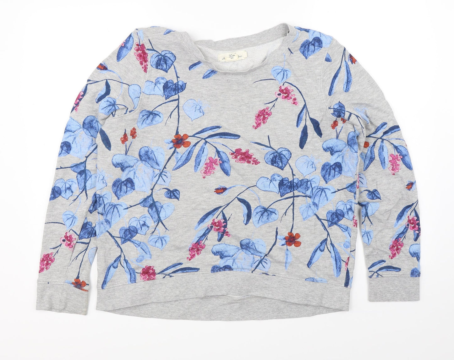 L.O.G.G Womens Grey Floral  Pullover Jumper Size L