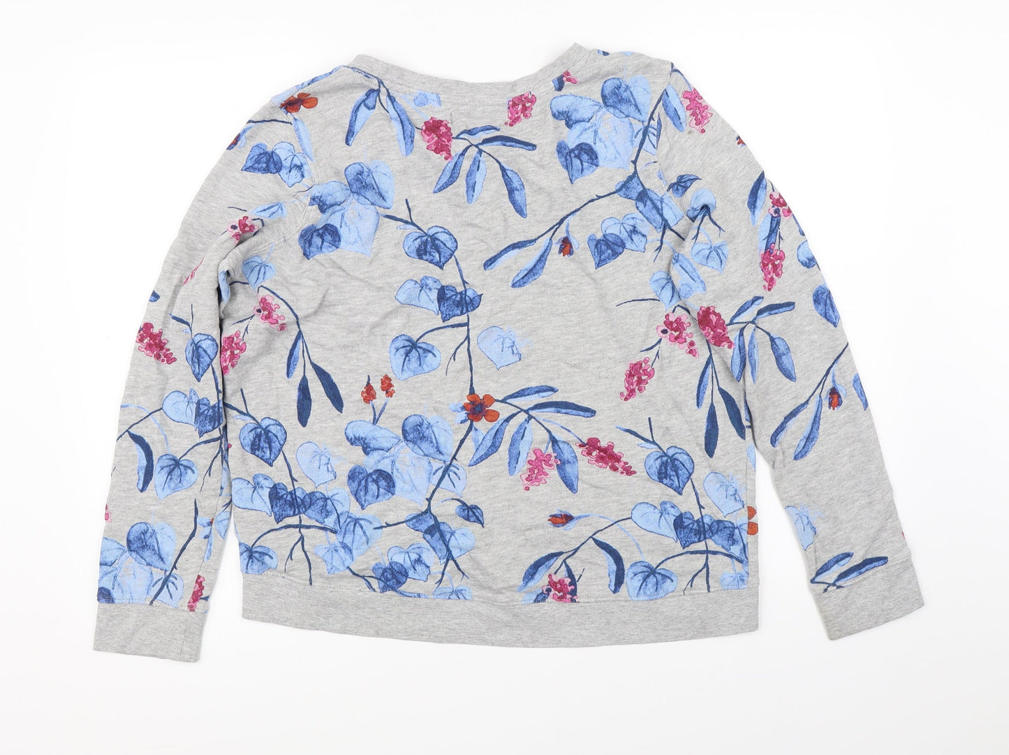 L.O.G.G Womens Grey Floral  Pullover Jumper Size L