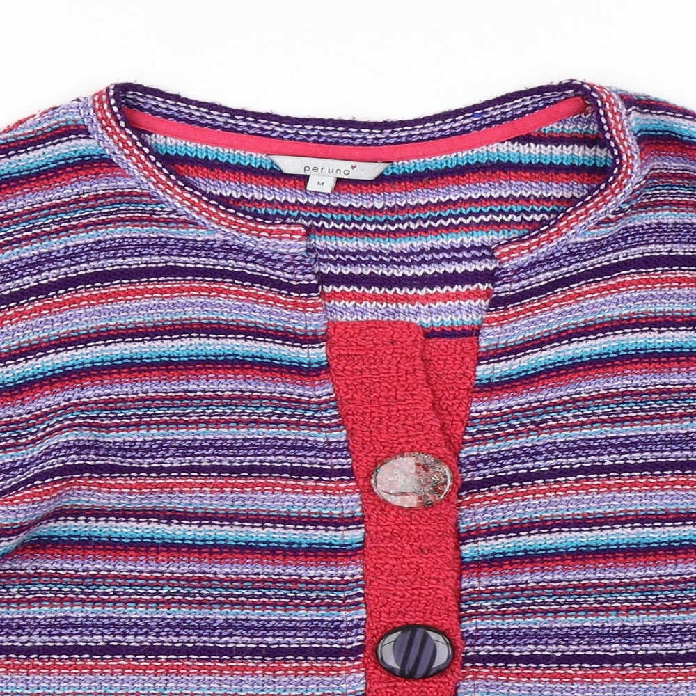 Marks & Spencer Womens Purple Striped  Pullover Jumper Size M