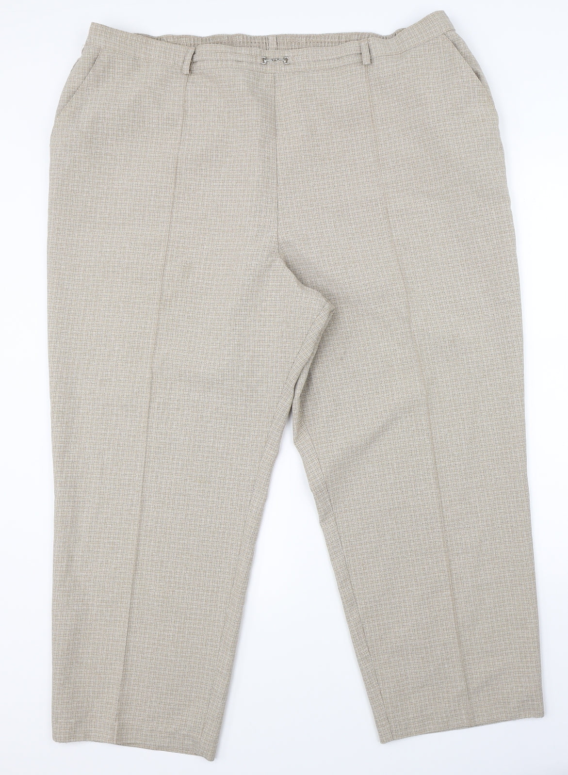 Marks & Spencer Womens Brown Check  Dress Pants Trousers Size 24 L25 in