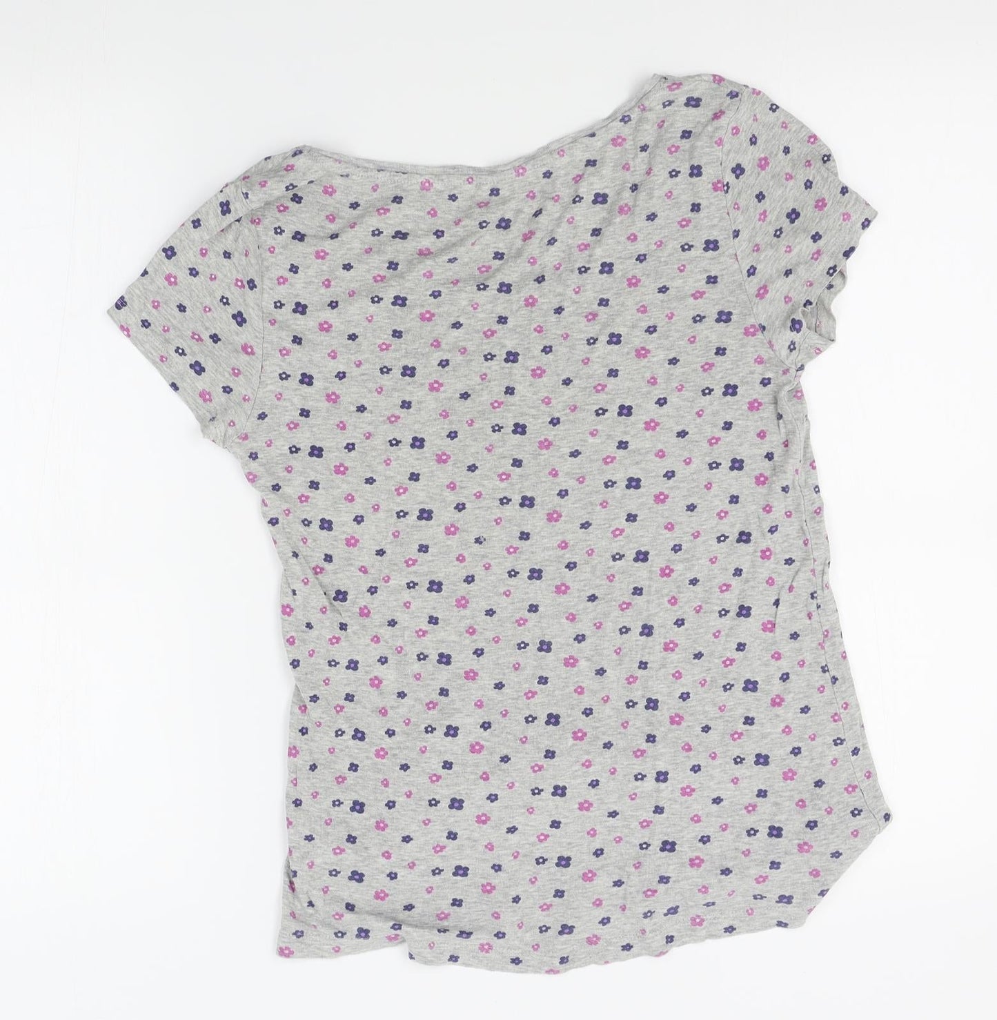 Peacocks Womens Grey Floral   Nightshirt Size 14
