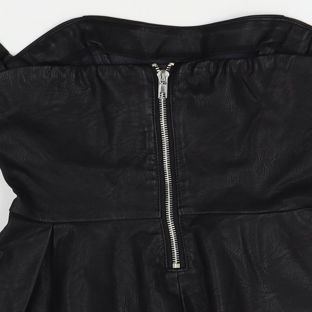 Missguided Womens Black   Basic Blouse Size 6  - faux leather